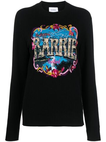 barrie patterned-intarsia sweatshirt - black