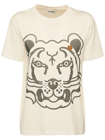 KENZO Tiger Print Cotton Jersey T-shirt in white