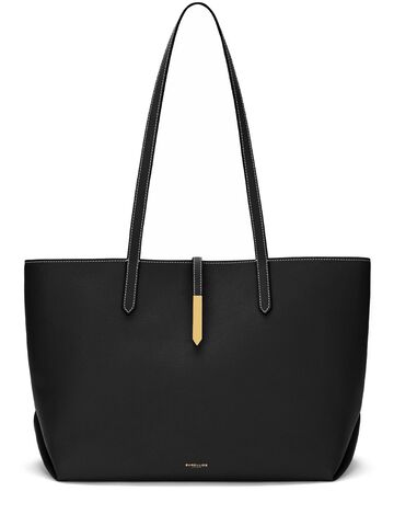 demellier tokyo tote grain leather bag in black