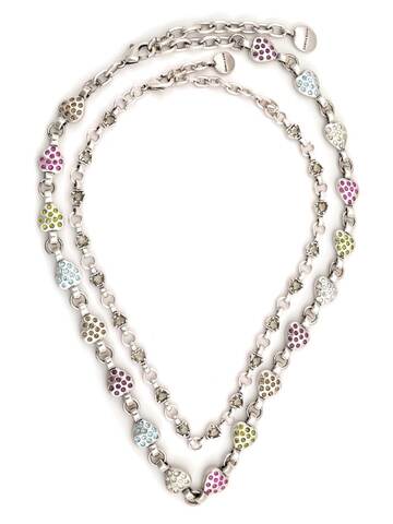 camila klein heart-embellished chain necklaces - silver