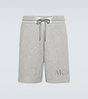 moncler cotton-blend fleece shorts in grey