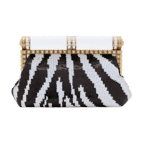 Dolce & Gabbana Sequined zebra-design bag in black / white
