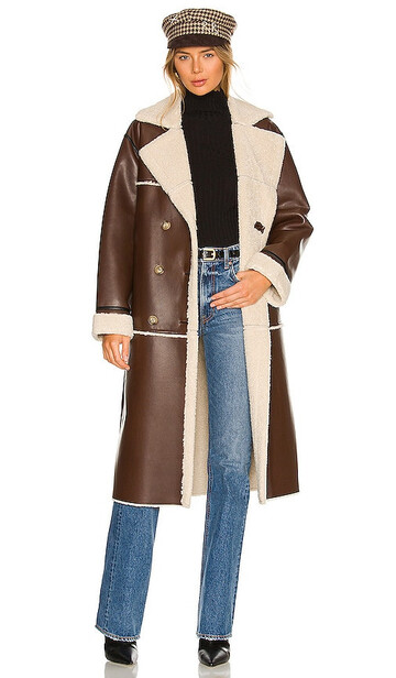song of style farrah coat in chocolate in brown