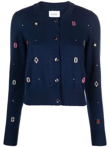 barrie intarsia-knit round-neck cardigan - blue