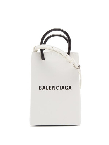 balenciaga - shopping mini leather cross-body bag - womens - white