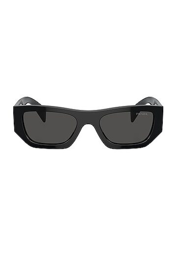 prada rectangle sunglasses in black