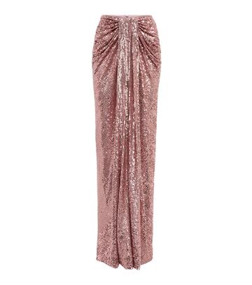 Rasario Sequined maxi skirt in pink