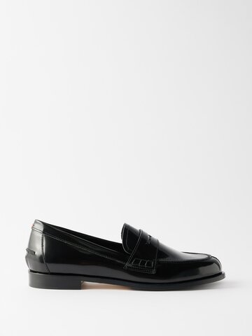 aeyde - oscar 25 patent-leather loafers - womens - black