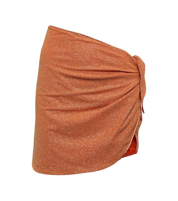 OsÃ©ree Shine wrap miniskirt in brown