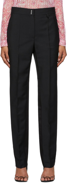 Givenchy Black Wool Woven Trousers