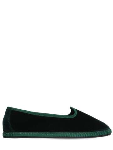 vibi venezia 10mm laguna velvet loafers in green