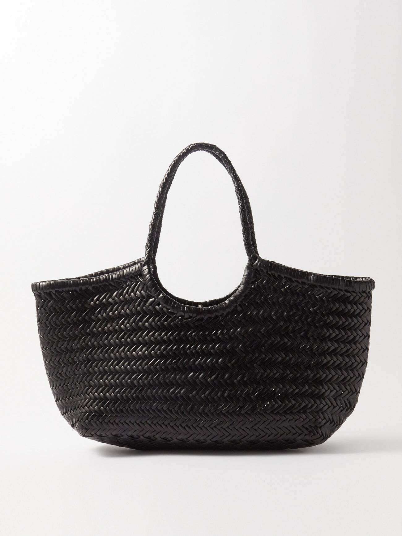 Dragon Diffusion - Nantucket Woven-leather Basket Bag - Womens - Black