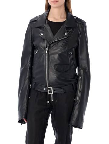 Rick Owens Lukes Stooges Leather Jacket in black