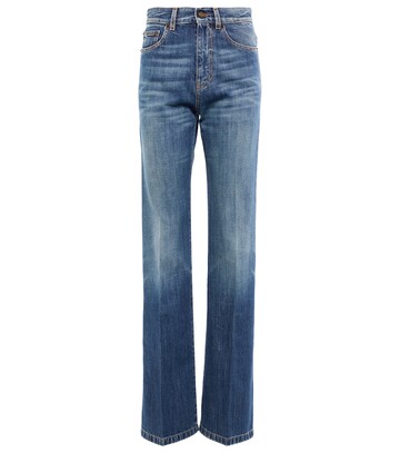 Saint Laurent Clyde high-rise straight-leg jeans in blue