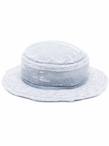 barrie distressed denim bucket hat - blue