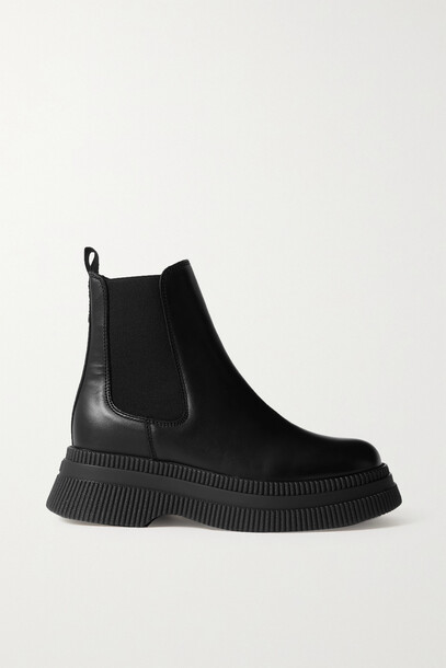 GANNI - Leather Chelsea Boots - Black