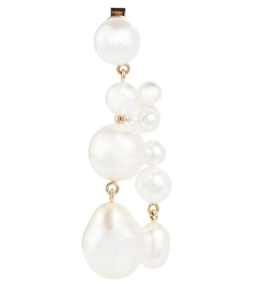 Sophie Bille Brahe Beverly 14kt gold earrings with pearls in white