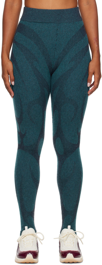 Paolina Russo Blue Illusion Leggings in azure / charcoal