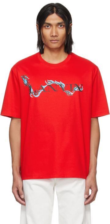 lanvin red printed t-shirt