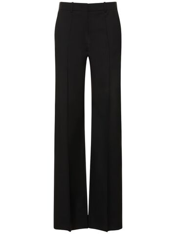 valentino wool & mohair high waist wide pants in black