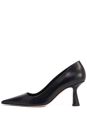 aeyde 75mm zandra leather heels in black