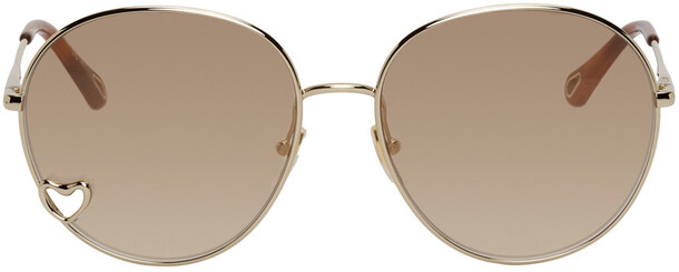 Chloé Chloé Gold Aimee Round Sunglasses