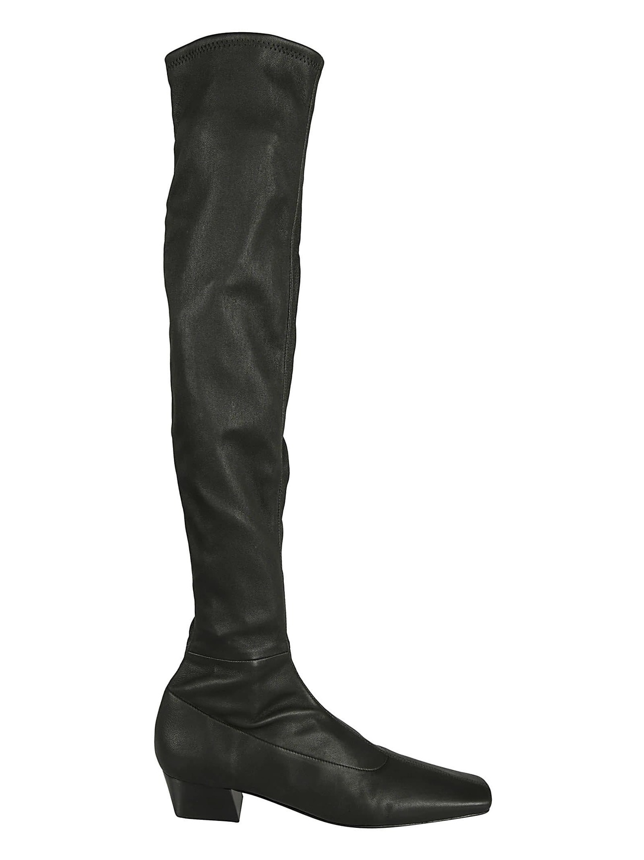 BY FAR Block Heel Over-the-knee Boots in black