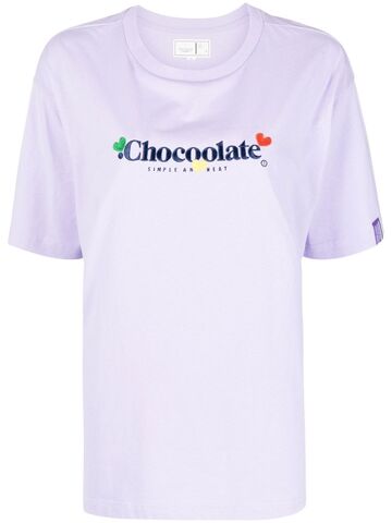 :CHOCOOLATE :CHOCOOLATE logo-print T-shirt - Purple