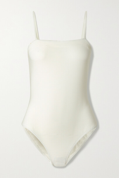 Eres - Pompon Ribbed Swimsuit - White