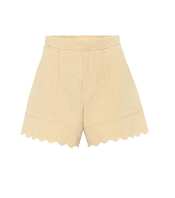 ChloÃ© Quilted cotton jacquard shorts in beige