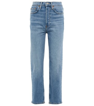 Re/Done High-rise straight jeans in blue