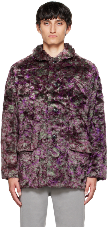 needles purple faux-fur s.c. car coat
