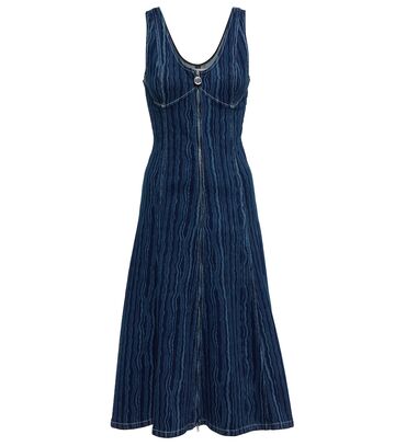 marni striped denim dress in blue