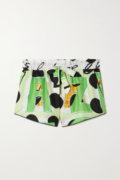 AZ Factory - Printed Mulberry Silk-twill Pajama Shorts - Green