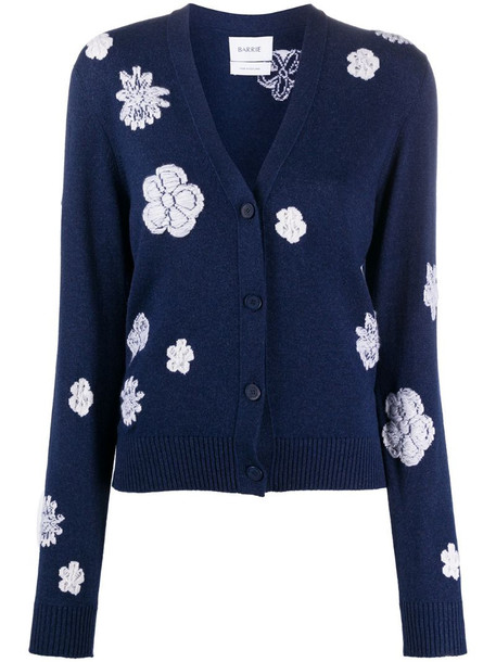 Barrie floral knit cardigan in blue