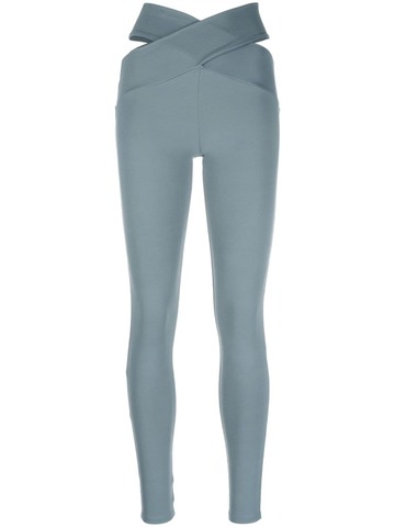 live the process crossover-strap high-waisted leggings - blue