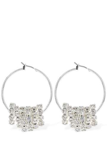 MAGDA BUTRYM Crystal Hoop Earrings in silver
