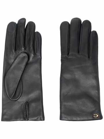coach sheepskin leather gloves - black