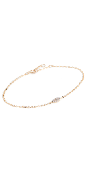 Stone and Strand Pave Evil Eye Bracelet in gold / white / yellow