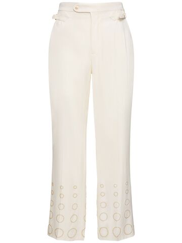 casablanca wool gradient formal straight pants in white
