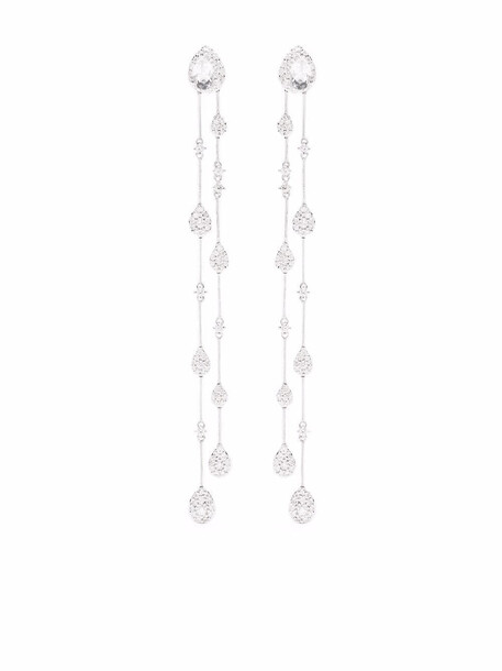 Stefere 18kt white gold diamond drop earrings - Silver