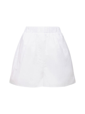 the frankie shop lui organic cotton poplin boxer short in white