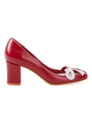 Sarah Chofakian leather pumps in red