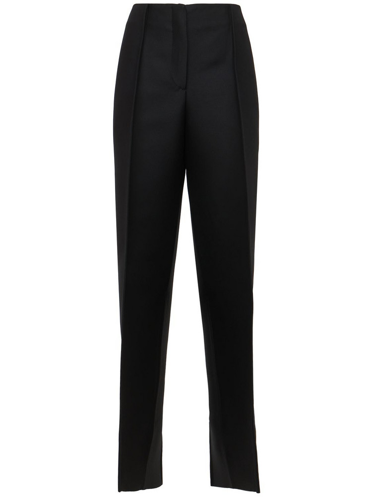 JIL SANDER Heavy Wool & Silk Straight Pants in black