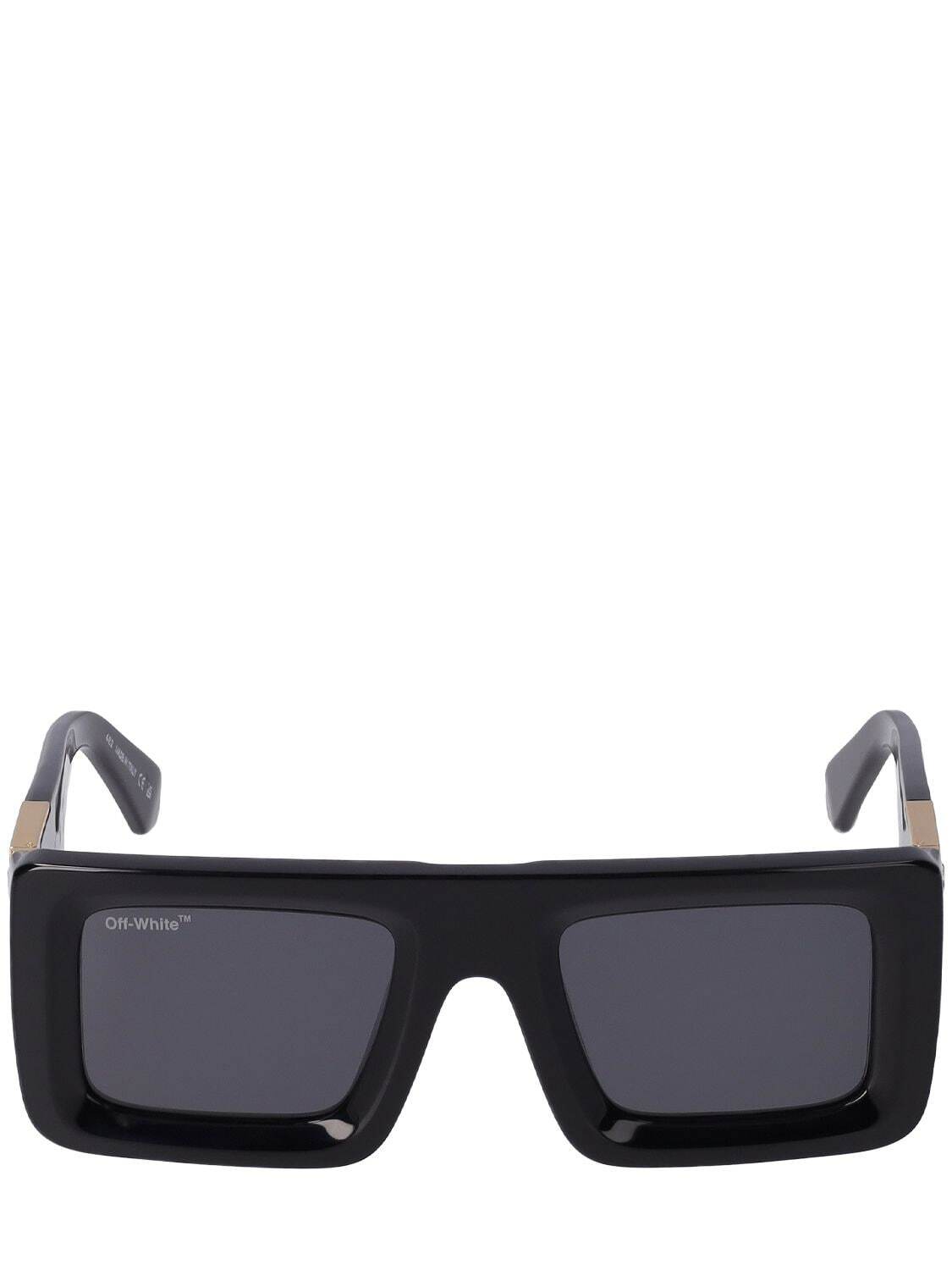 OFF-WHITE Leonardo Squared Acetate Sunglasses in black