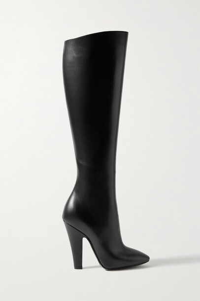 SAINT LAURENT - Koller Leather Knee Boots - Black