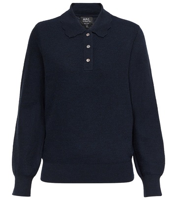 A.P.C. Olivia wool polo sweater in blue