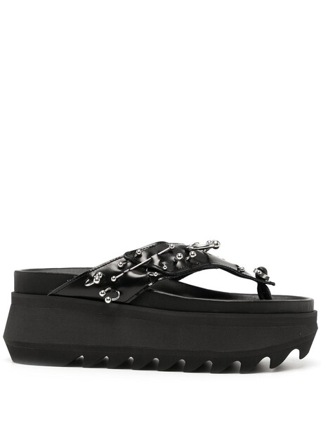 sacai barbell embellished platform sandals - Black