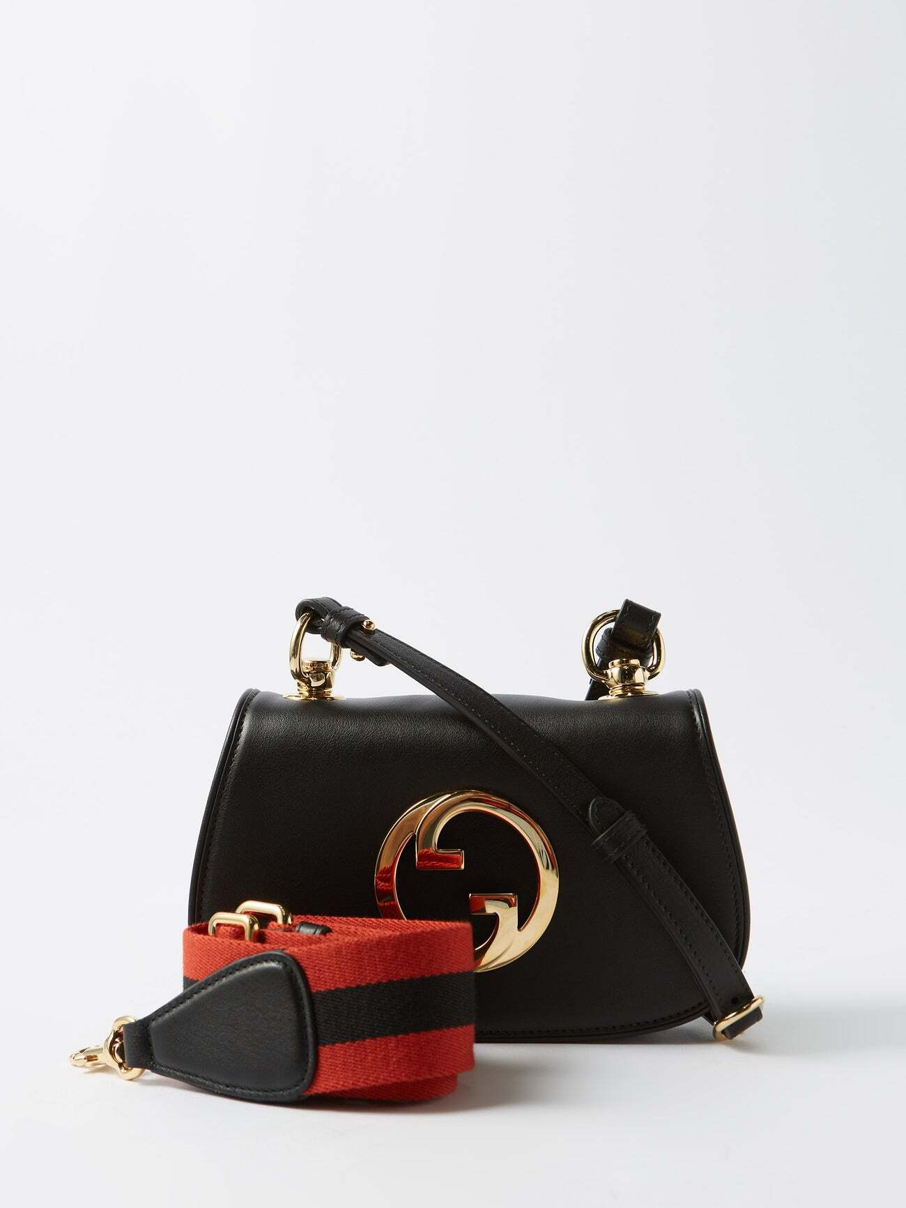 Gucci - New Blondie Small Web-stripe Leather Shoulder Bag - Womens - Black