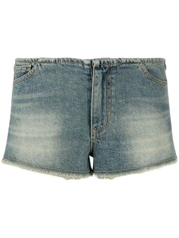we11done low-rise mini denim shorts - blue